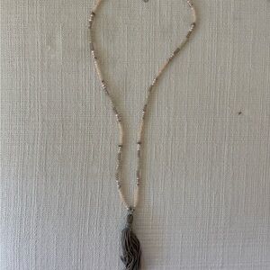 Tommy Bahama Cream and Gray Beaded Necklace